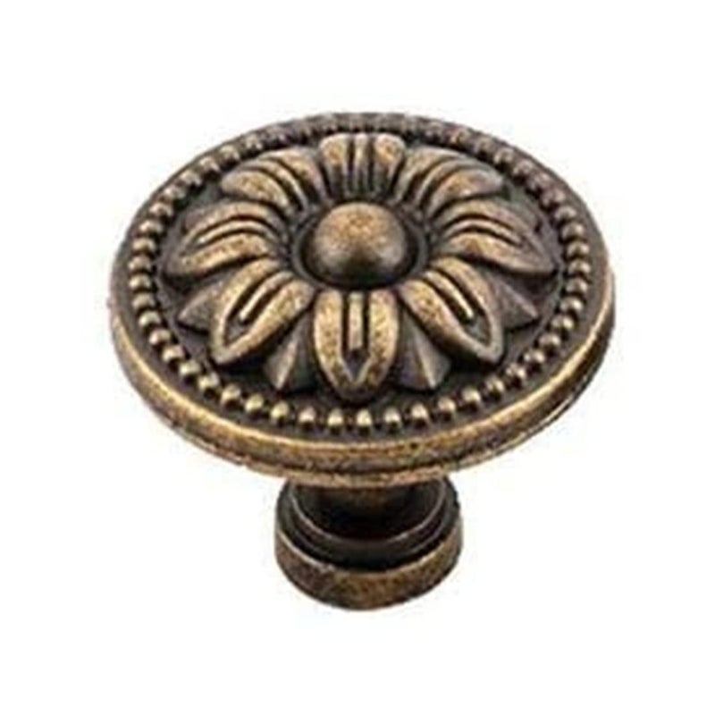 bnafes Pull Handle Metal Flower Shape Cabinet Drawer Door Knob Bronze Tone (Pack of 10) - Image 3